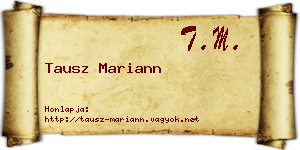 Tausz Mariann névjegykártya