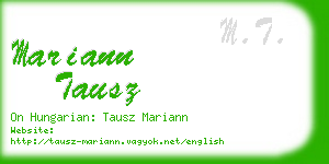 mariann tausz business card